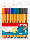 STABILO point 88 ARTY Fineliner  - Wallet of 18 - Assorted Colours